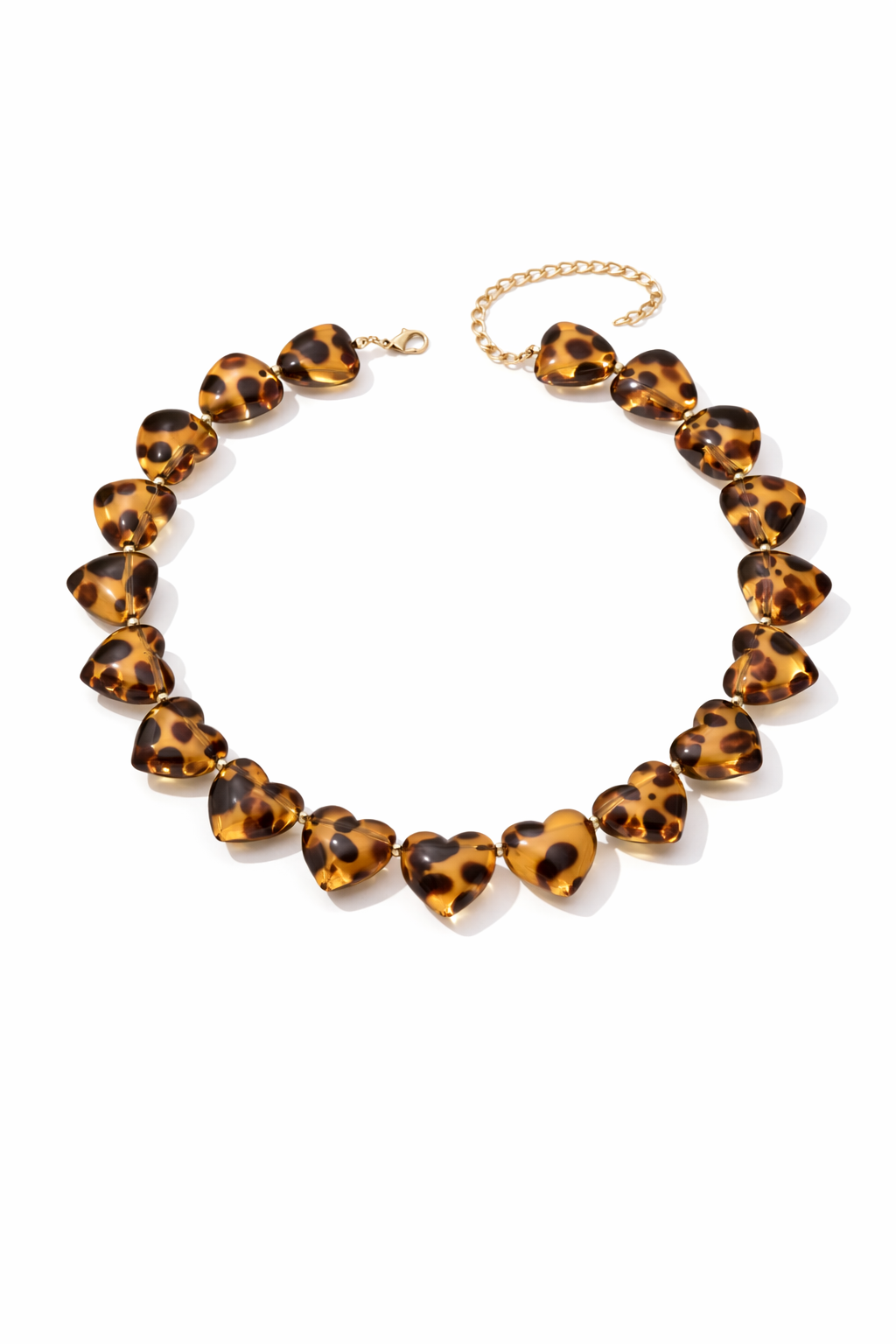 Kralen Ketting ‘Amber Hearts’