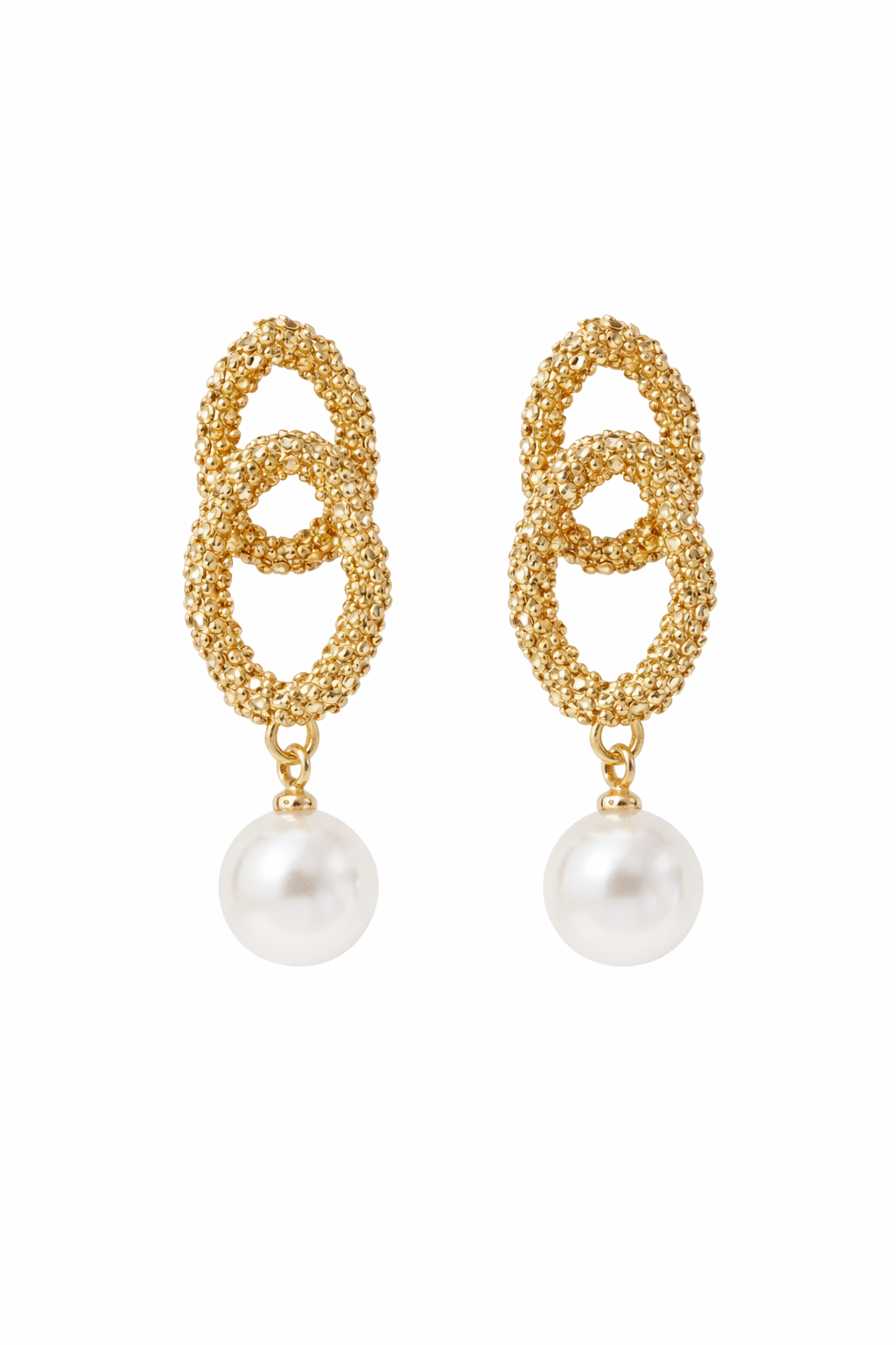 Gouden lussen barokke parel roestvrij staal elegantie